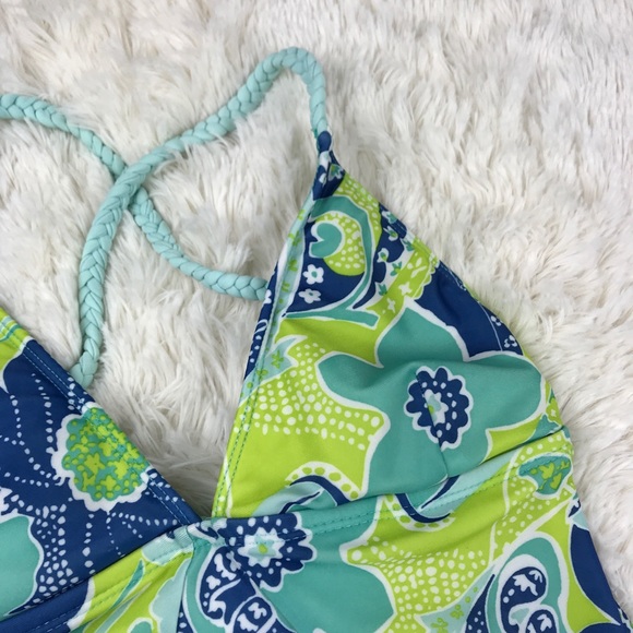 Folded & Hung One Piece Swimsuit Floral Tie Back - Picture 3 of 7